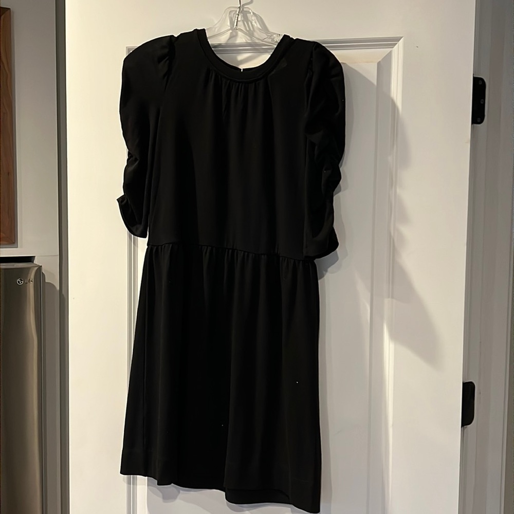 Loft dress with ruched sleeves. Black size small